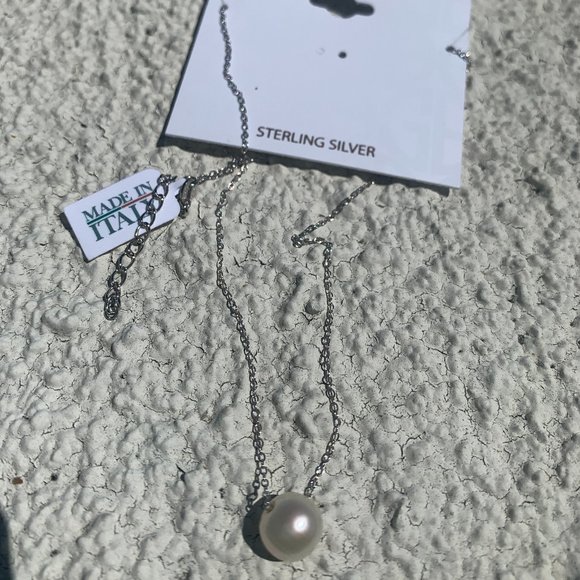 GIANI BERINI STERLING SILVER FRESHWATER PEARL PENDENT with Pearl Ring Set - Picture 2 of 6